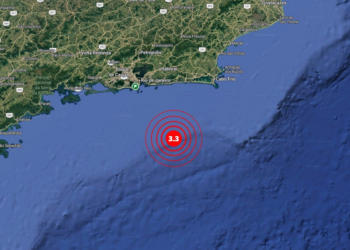 Tremor de terra de magnitude 3,3 é registrado no litoral do RJ