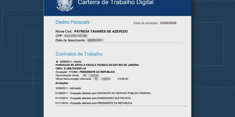 Professora da Faetec descobre registro como presidente da República na carteira de trabalho e tenta resolver problema há 5 anos no RJ